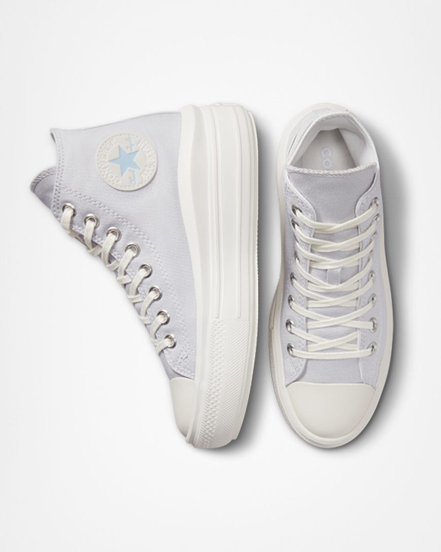 Dámské Boty Na Platformy Converse Chuck Taylor All Star Move Vysoké Fialové Bílé | CZ TDGS03